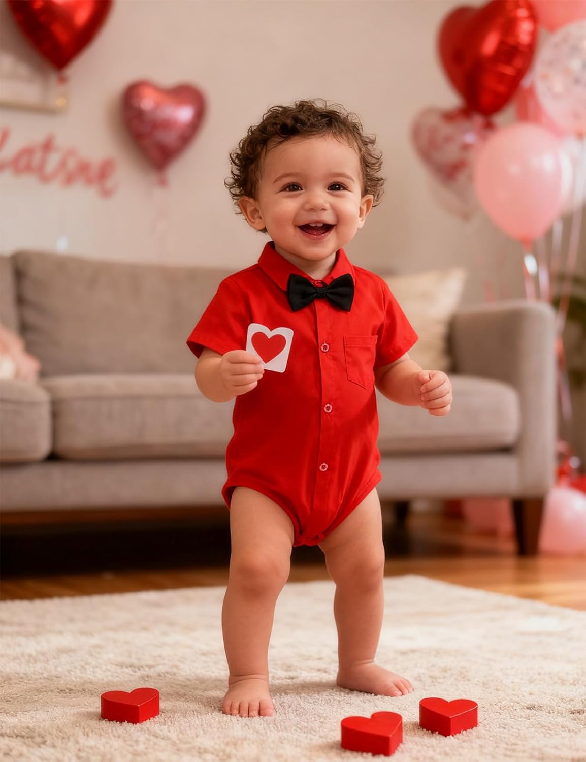 A&J DESIGN Infant Baby Boys Dress Shirt Bodysuit Gentleman Formal Wedding Short Sleeve Rompers - Image 3