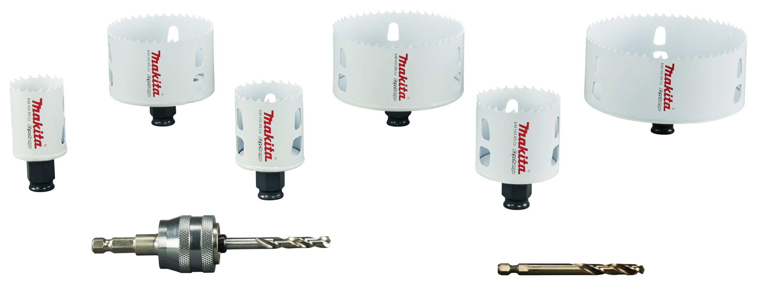 Makita E-15796 Set 8 Seghe A Tazza Ø 35-114mm EZYCHANGE BiM Universale Valigetta