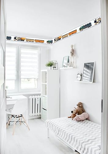 Miniatura 3 de CONCORD WALLCOVERINGS  Papel Pintado Patrón De Transporte Fronterizo Trenes Vehículos Juguetes Para La Habitación De Los Niños Habitación De Niñas