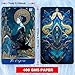 DPEHAKMK Azure Arcana Tarot Deck, 78 Tarot Cards with General Guidebook, Artistic Blue and Gold Fantasy Tarot Card for Beginners, Reading Witchcraft Divination Tool