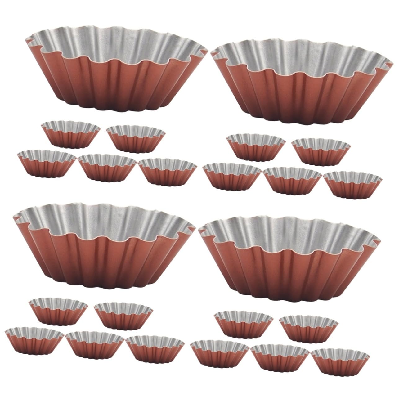 Alipis Piezas Molde Redondo Para Tarta De Huevo Moldes Para Tartas Lavables Suministro Para Hornear Molde Para Hornear Multifunción Molde De Gelatina Pudín Acero De Alto Carbono Brown