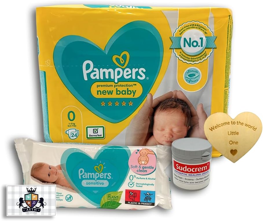AETN Creations New Born Premium Bundle Pampers New Baby Size 0 Nappies