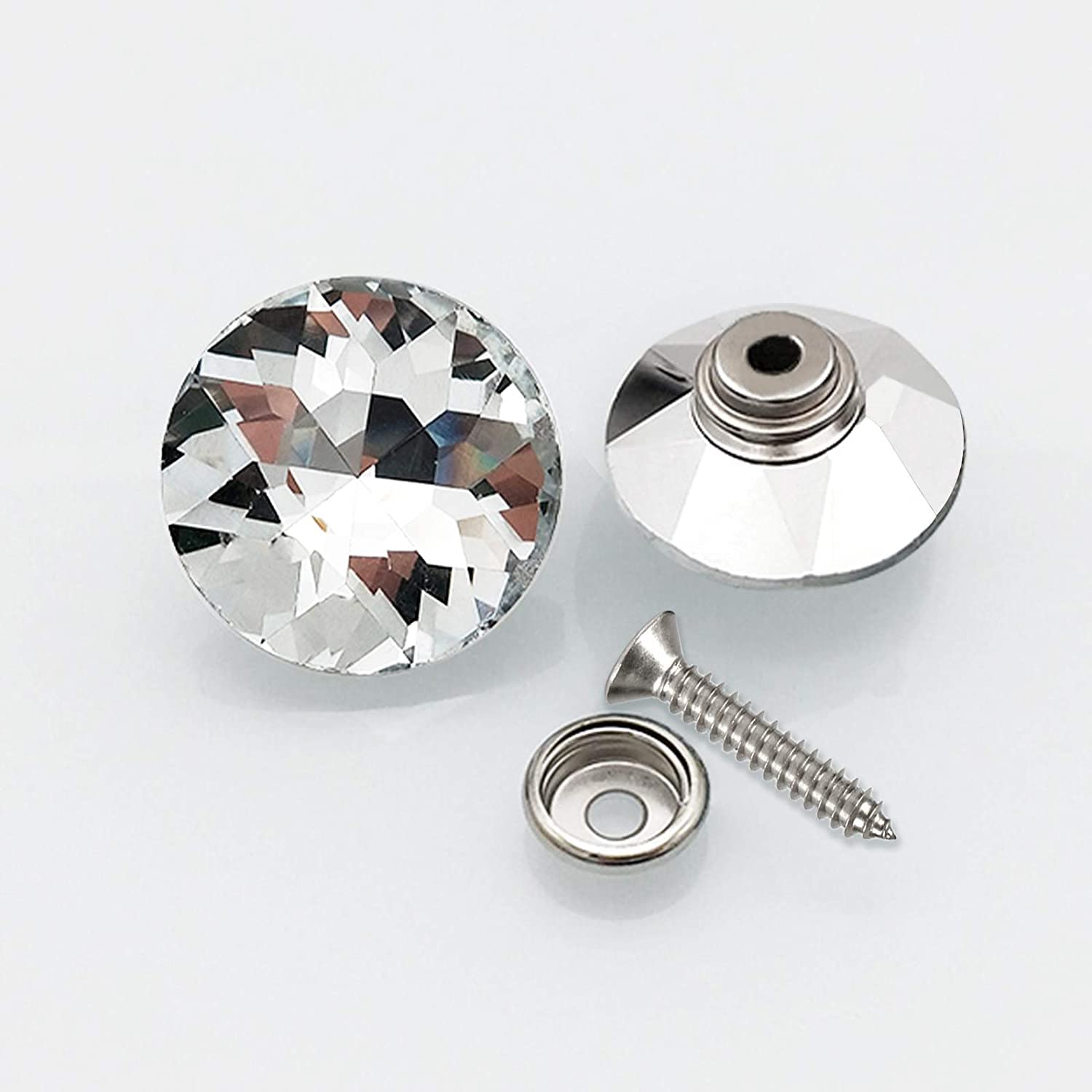 Niewidoczne zatrzaski guziki do szycia, kryształowy guzik, 50 szt. 25 mm jasne diamentowe guziki świecące guziki okrągłe ozdobne guziki bling Snap Design kryształowe guziki szklane do szycia (dżetów)
