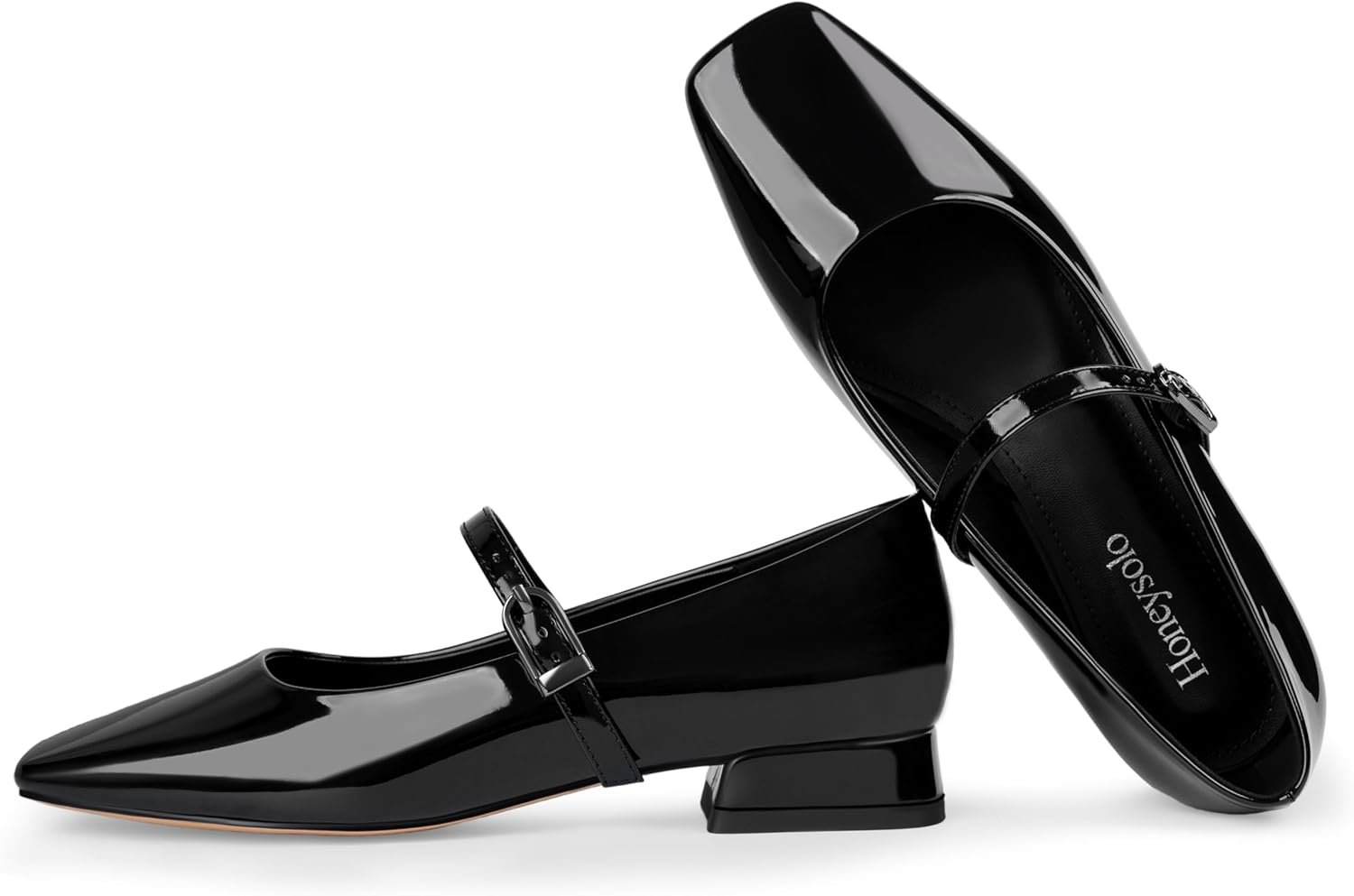 Low Heel Adjustable Strap Ballet Flats for Daily Work and Casual Wear