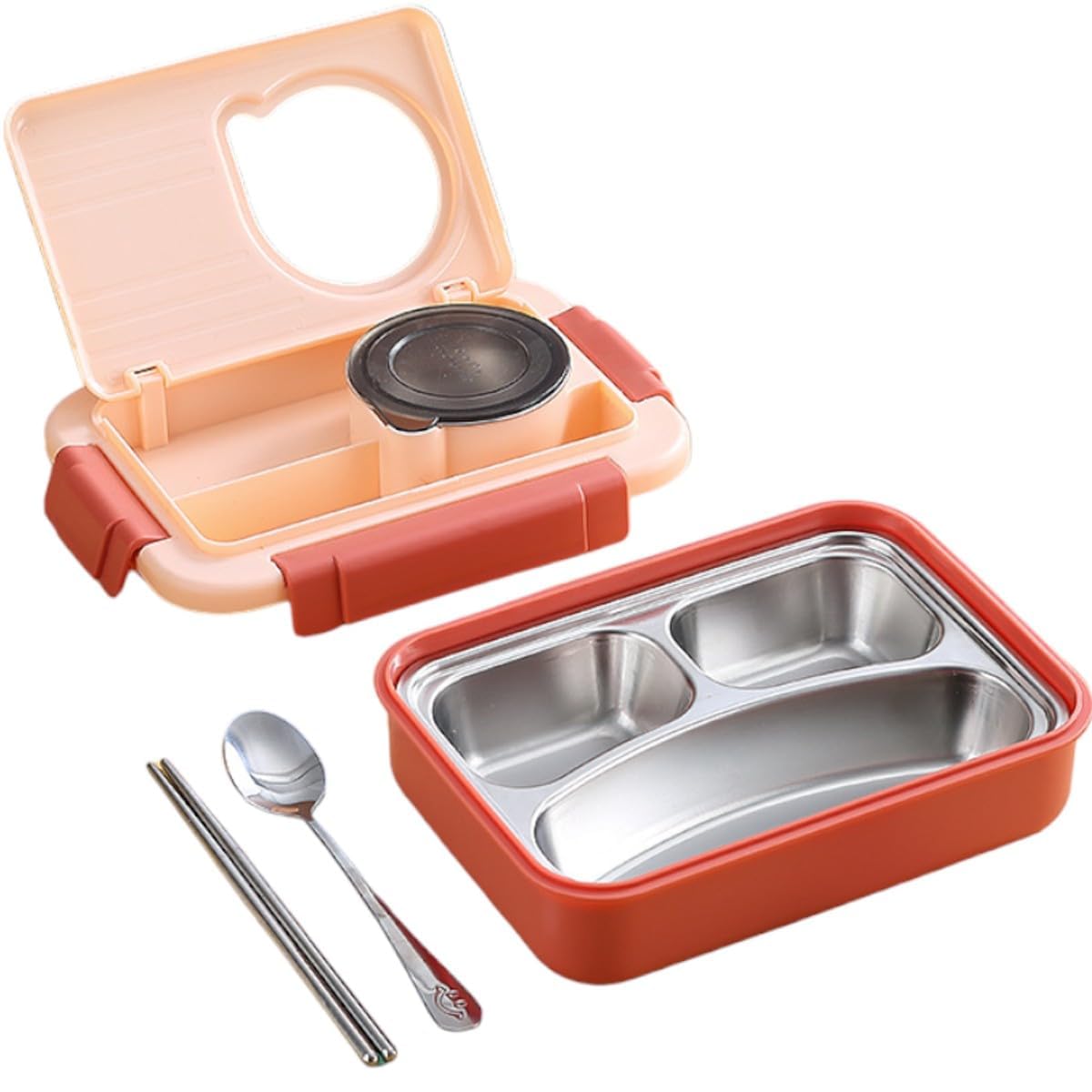 MODEFE Airtight Thermal Insulated 3 Compartment Leak-Proof 304 Stainless Steel Bento Food Container Lunch Box for School Students Tiffin & Office Workers with Detachable Tray, Bowl, Spoon & Chopsticks (B0D7MJ5Q7Y) Amazon Price History, Amazon Price Tracker