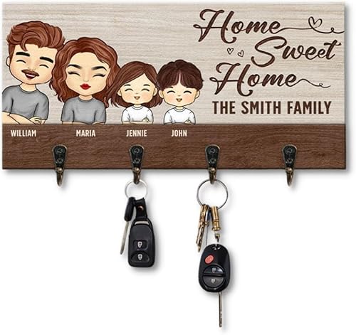 Miniatura 1 de Pawfect House Percha de llaves personalizada para decoración del hogar, regalos personalizados de aniversario de cumpleaños para marido y esposa,