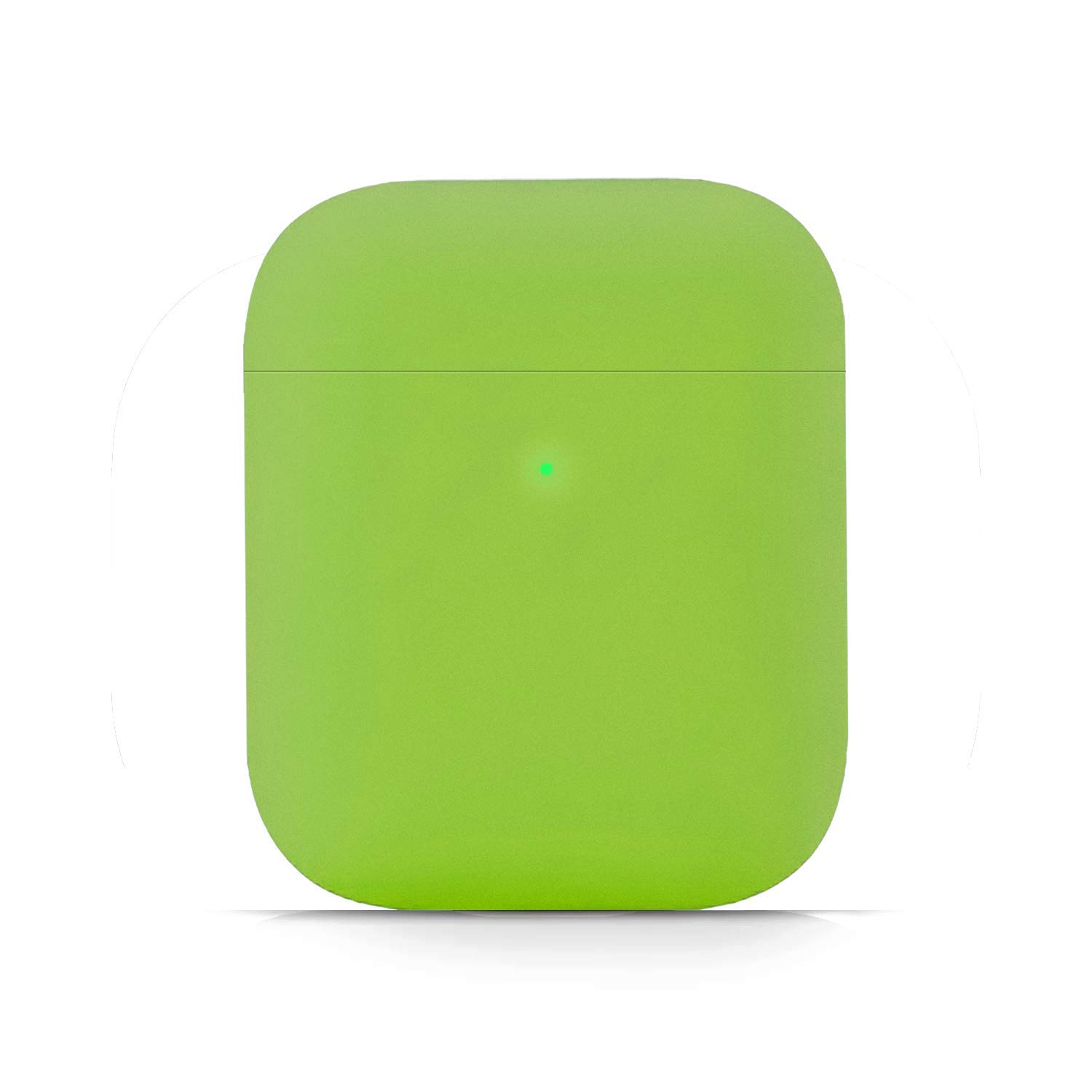 Techlicious - Silky Soft Shock Proof Protective Silicone Cover Case Skin for AirPods (Original, Gen 1, Gen 2) - Wireless Charging Compatible - Green Yellow