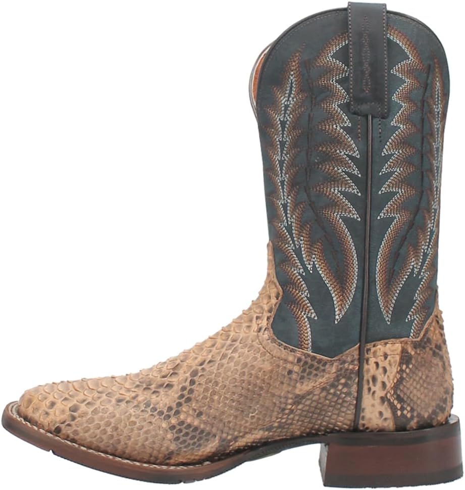 Dan Post Mens Templeton Embroidered Square Toe Pull On Dress Boots Mid Calf - Brown, Grey