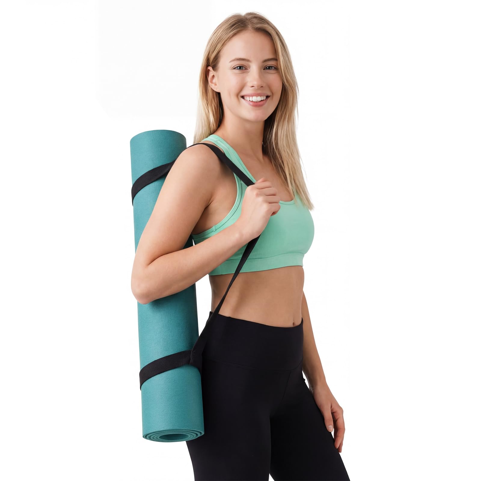 2 Stk Yoga Matte Tragegurt Yogamatte Tragegurte, Verstellbare Yogamatten Tragegurt, Yogamatten Carrying Straps für Fitnessmatten Workout Sport Matte (3,8 x 150 cm, Schwarz/Weiß, Mat nicht enthalten)