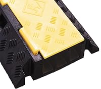 Vista 7 de CXRCY Paquete de 2 rampas protectoras de cable de goma de PVC de 3 canales, capacidad de 44000 libras, resistente a la velocidad, para manguera