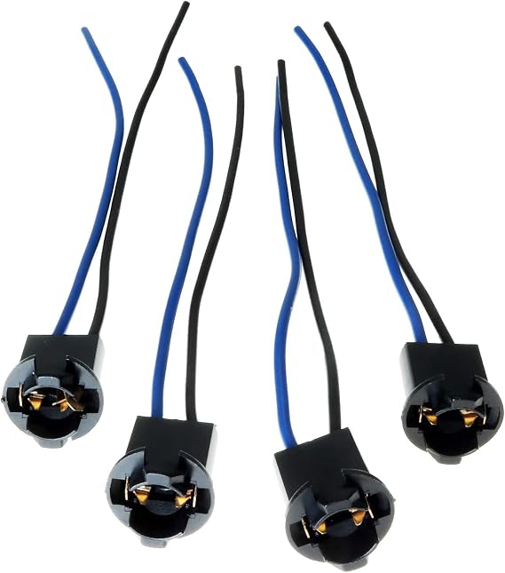 T10 Socket Base 4PCS T10 Plug-in Light Emitting Diode Bulb Female Extension Holder Connector with Wire For Fog Light HighLow Beam