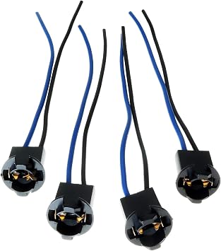 T10 Socket Base 4PCS T10 Plug-in Light Emitting Diode Bulb Female Extension Holder Connector with Wire For Fog Light HighLow Beam