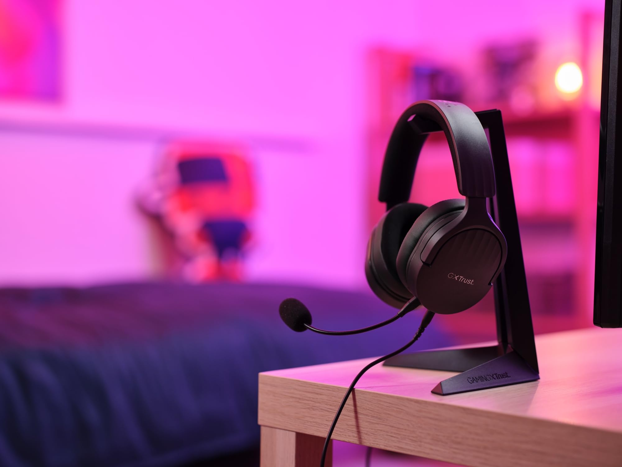 Trust Gaming GXT 489 Fayzo Cascos Gaming para PC, PS5, PS4, Xbox Series X|S, Switch, Mobile, 3.5 mm, 85% Plástico Reciclado, Auriculares Over-Ear Micrófono con Cancelación de Ruido - Negro