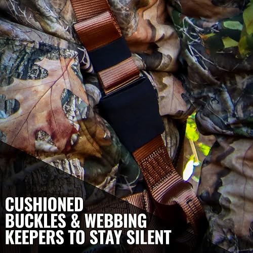 Miniatura 8 de Malta Dynamics Arnés de seguridad para caza, paquete de 4 piezas, arnés para soporte de árbol Kanati, correa para árbol, arrastre de ciervo, correa