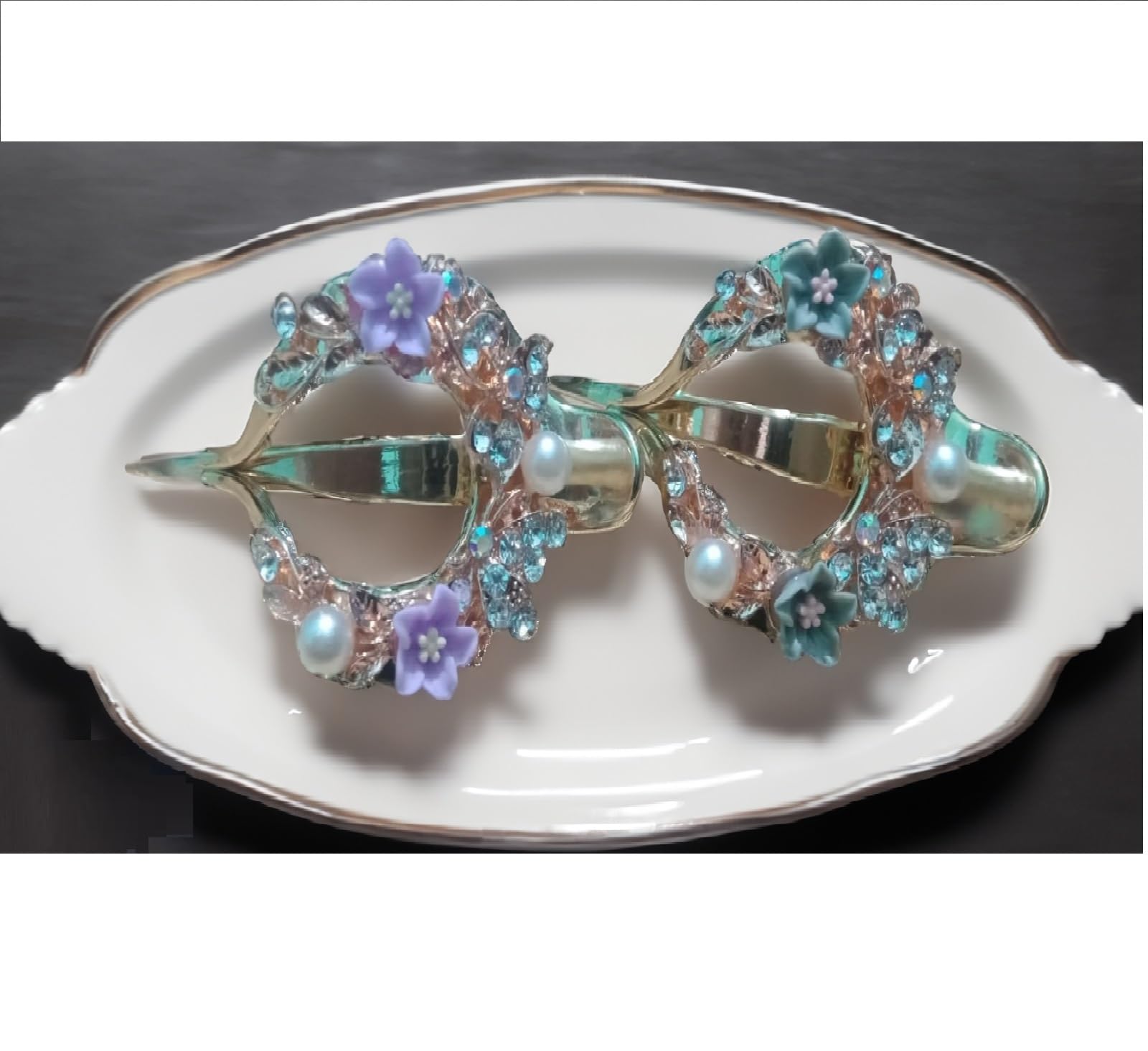 SUNRING Back Hair Clip with Rhinestone Hair claw clip Beautiful Hair Accessories for Womens and Girls (Pack of 4, Multicolor)