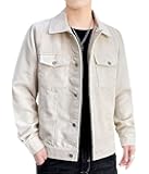 Men's Spring Fall Vintage Casual Work Wear Lightweight Corduroy Jacket