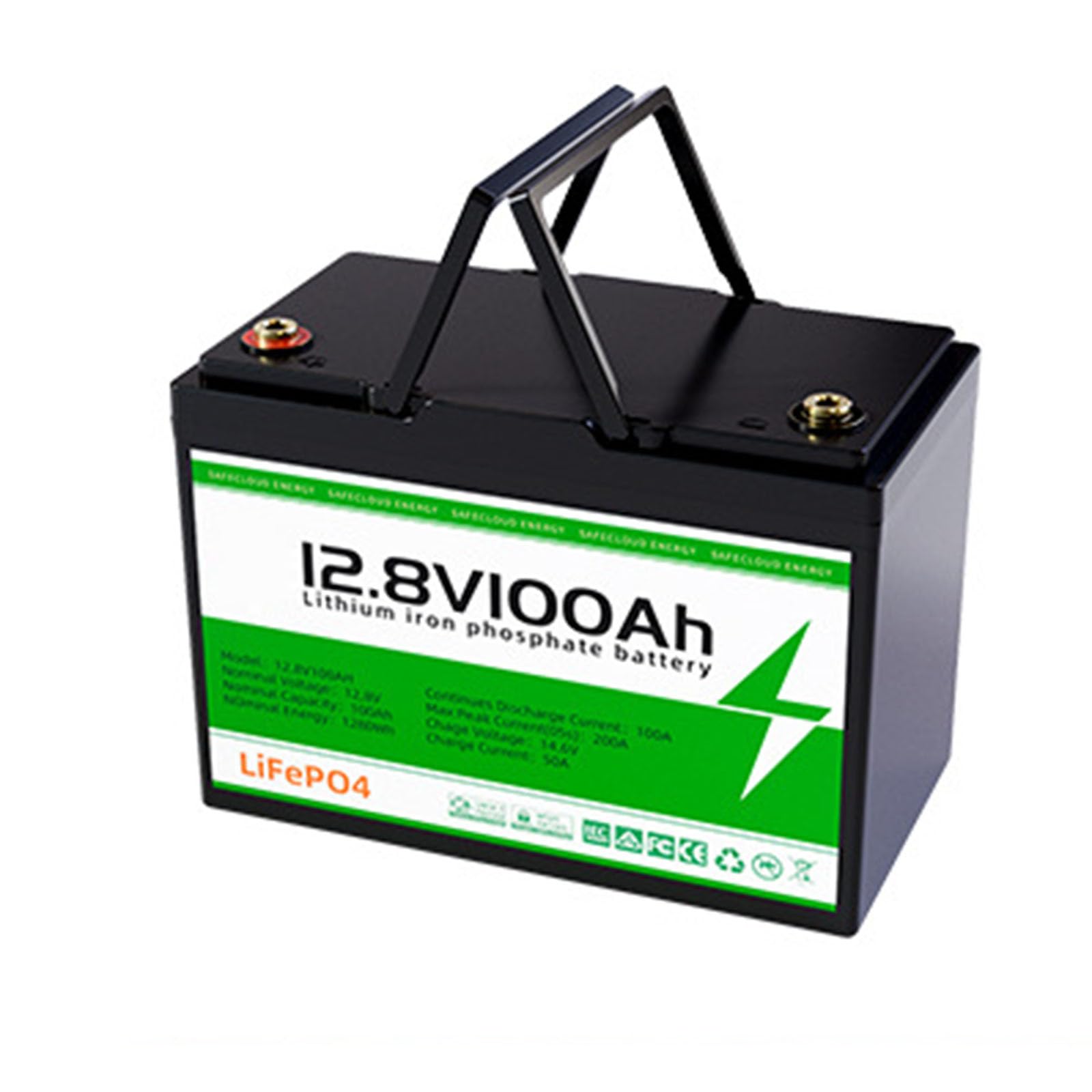 Akumulator litowo-żelazowo-fosforanowy 12,8V 50Ah 100Ah 200Ah 300Ah do łodzi/energii słonecznej/kamperów/wózków golfowych/poza siecią 24V 100Ah