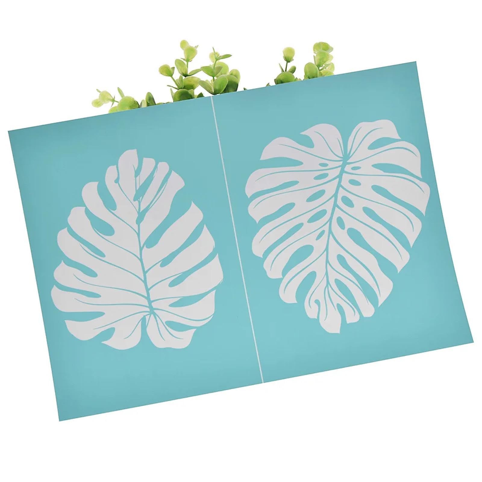 MANGOUSONG Screen Printing Kit,29.7x21cm Glans Dorsal Leaves Silk Screen Stencils Reusable Silkscreen Print Kit for Printing Handbag Decoration Template ?Seal Tool