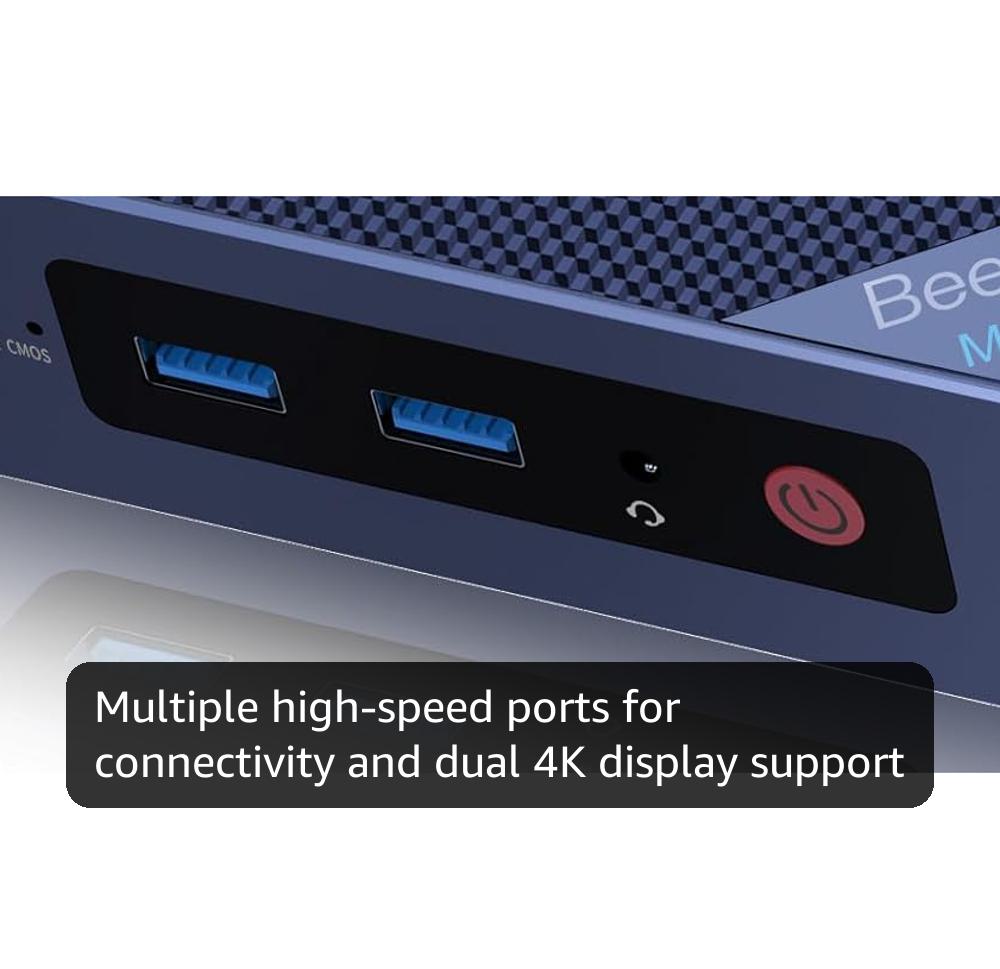 Beelink Mini PC, Mini S12 Intel 12th N95(Up to 3.4GHz), 8GB DDR4 256GB M.2 SSD, Desktop Computers Support 4K Dual HDMI Display/USB3.2/1000Mbps LAN/WOL Home/Office
