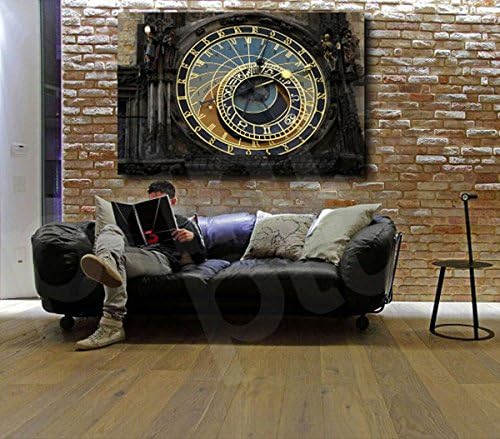Astronomical Clock Prague Czech Art Canvas Poster Print Home Wall Decor (Thick Art Paper, 40"x26")