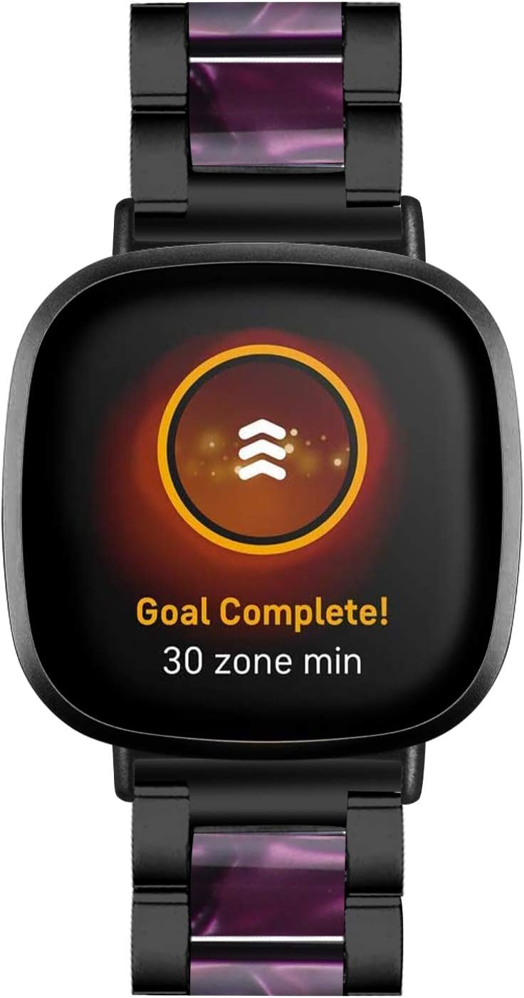 Resin Strap Compatible with Fitbit Versa 3, Comfortable Replacement Wristband with Metal Stainless Steel Buckle Adjustable 5.5-7.87 inch Compatible with Fitbit Sense/Versa 3