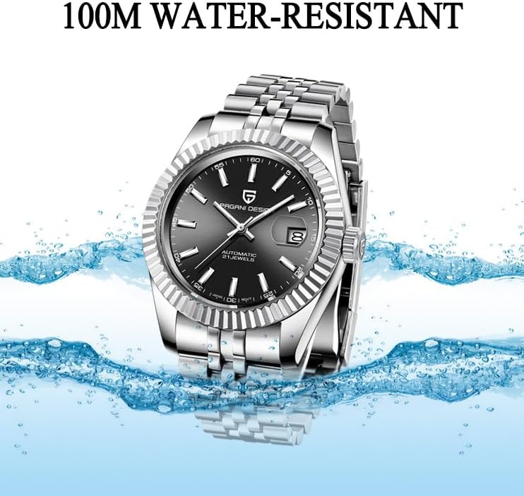 Miniatura 3 de Pagani Design Men's Automatic Watch Japan NH35 Automatic Movement, 42mm Sapphire Crystal 316L Stainless Steel Homage Watch, 100M Water Resistant