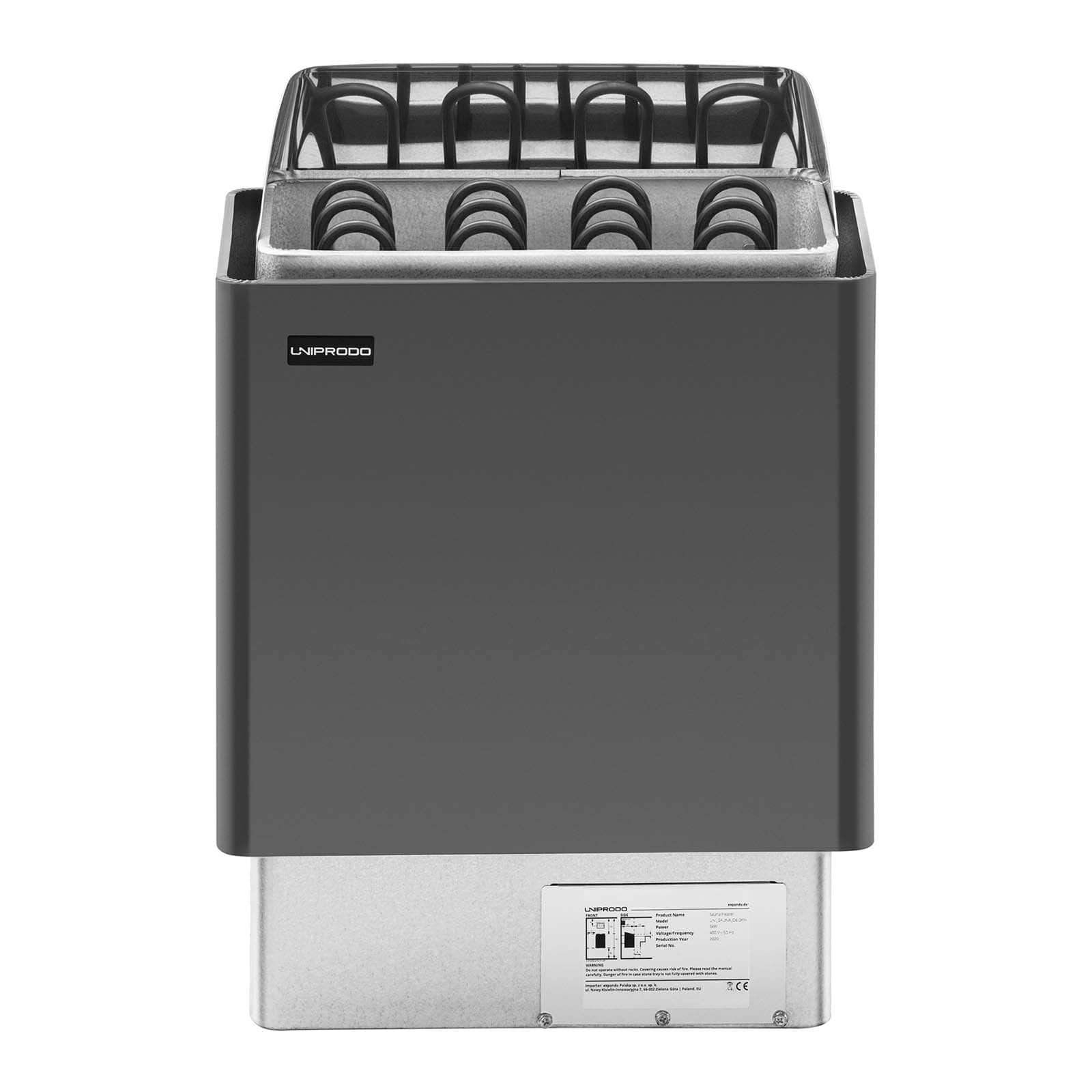 Poêle Radiateur Électrique Sauna Finnois UNI_SAUNA_G6.0KW 6.0kW 5-9 m³ 30-110°C 10kg Aluminium Zinc