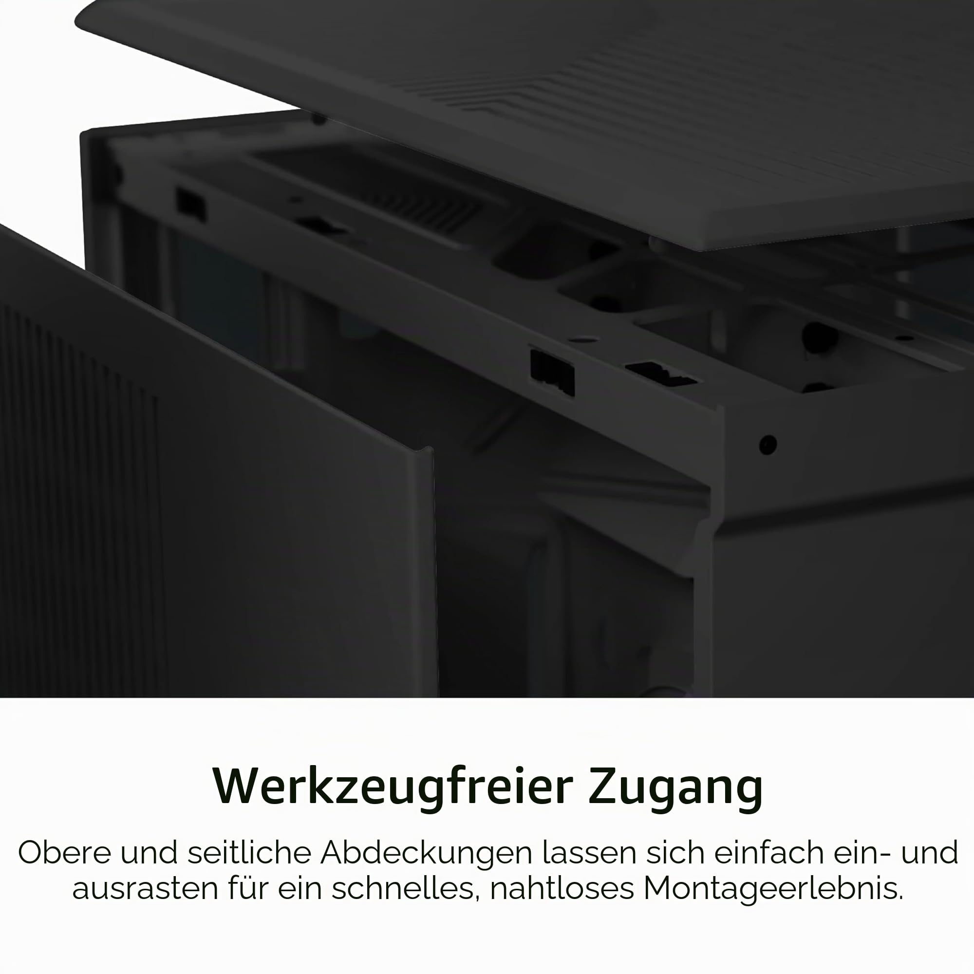 Hyte Y70 Touch Infinite Dual Chamber ATX Mid Tower Modernes ästhetisches Gehäuse mit integriertem 2,5K LCD-Touchscreen - Pitch Black
