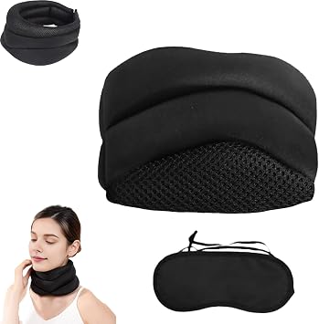 Necks Support for Snorings, Practical Neck Support Black Neck Brace for Snoring Suitable Neck Support Sleep Comfort Snoring Relief Restful Sleep Proper Posture Nighttime Comfort