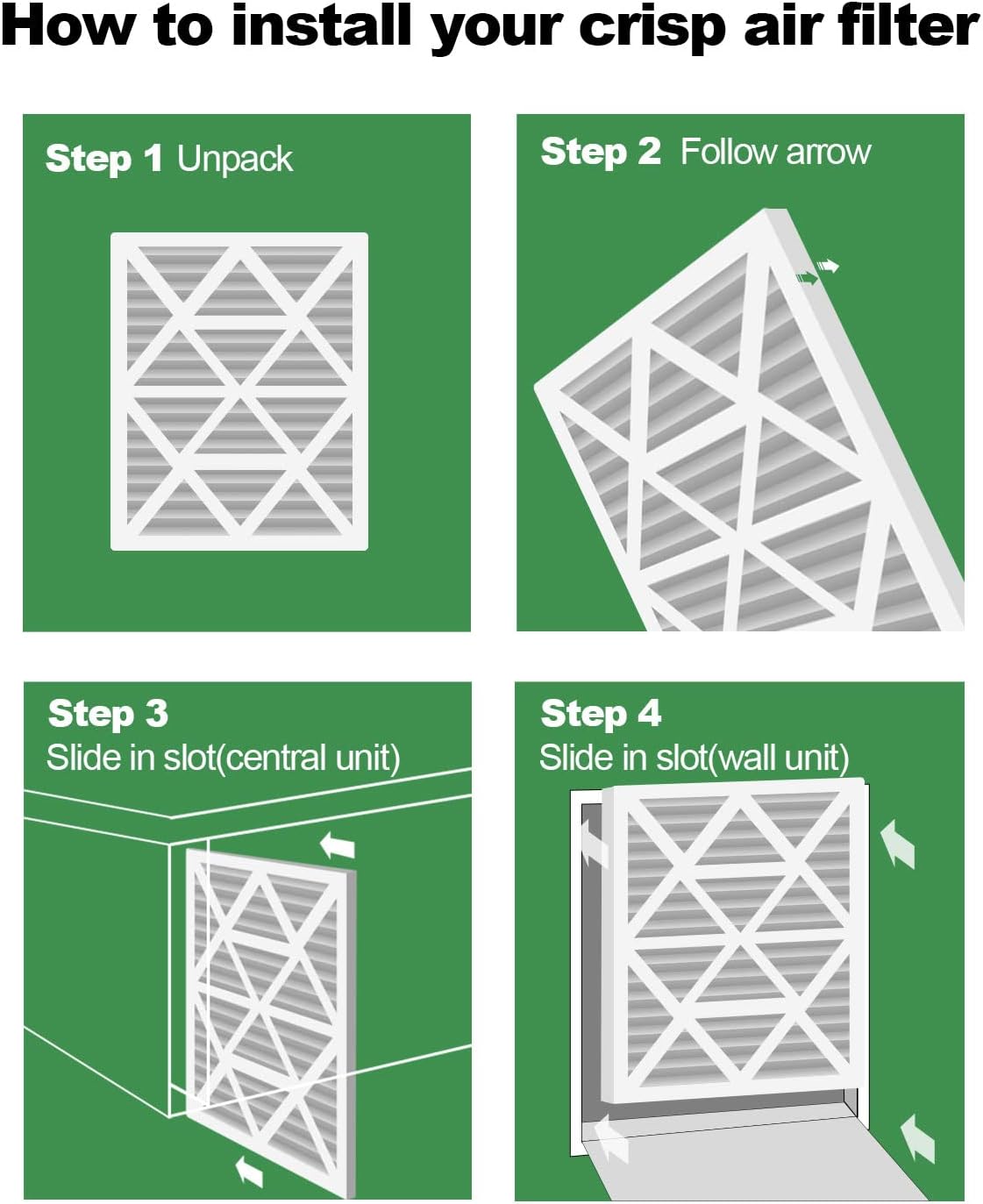 20x25x1 Air Filter MERV 8, Pleated HVAC AC Furnace Home Air Filters Replacement 6 Pack