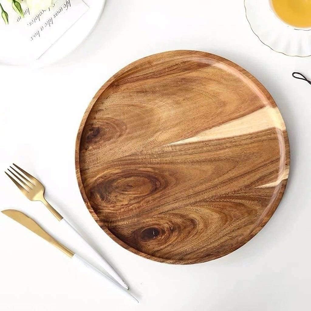 Dessert Table Cake Cover Hotel Restaurant Decorated Cake Pan Solid Wood Tray Cake Dome Fresh Fruit Plate Cake Stands (Brown 25.5 x 25.5 x 15.5 cm) image 2