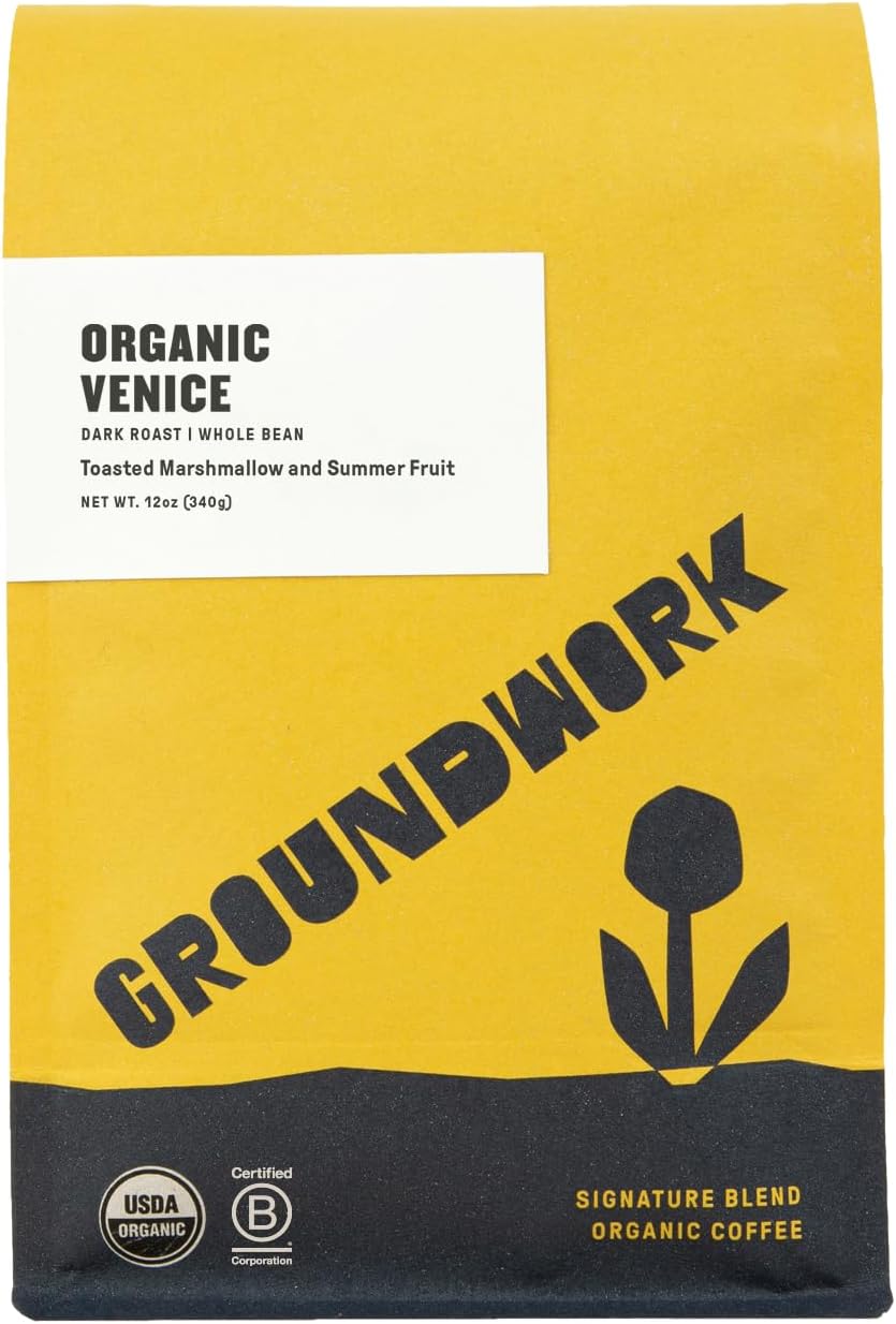Venice Blend Whole Bean Coffee Dark Roast - USDA Organic Signature Blend Whole Coffee Beans - 12oz Bag (Pack of 1)