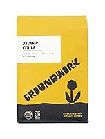Vista 1 de GROUNDWORK Venice Blend - Café de grano entero tostado oscuro, granos de café enteros de mezcla orgánica certificada de la firma - bolsa de 12 onzas