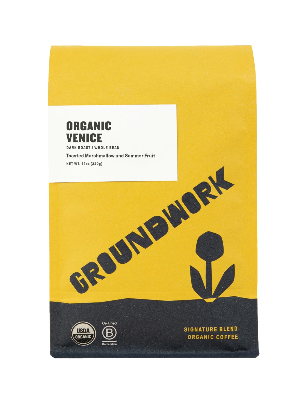 Certified Organic Whole Bean Coffee, Venice Blend, 12 oz Bag