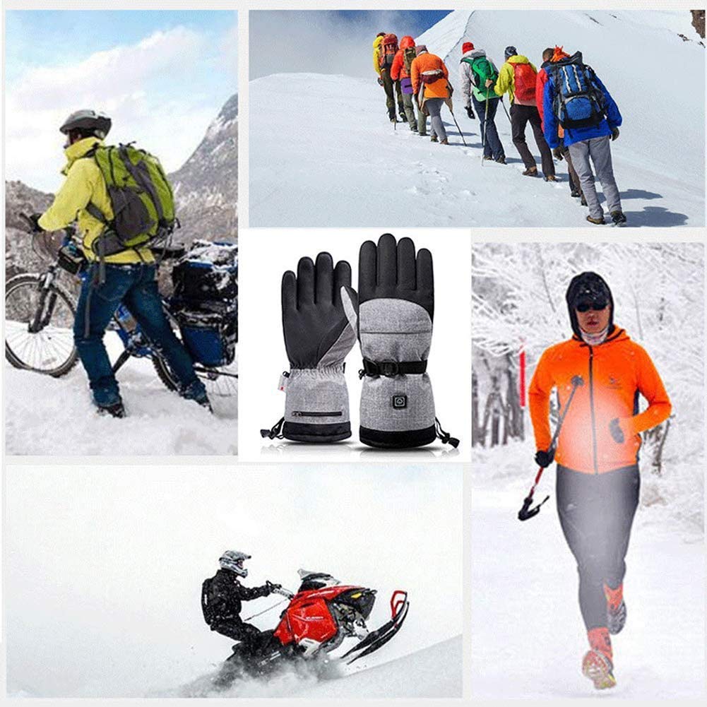 Guantes térmicos de Invierno para Unisex, Impermeables, con Pantalla táctil, Guantes cálidos con Temperatura de Calentamiento Ajustable de 3 Niveles para Todo Tipo de Actividades a