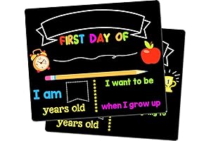 First Day of School Board, Kids Back to School Double Sided Sign for Photos
