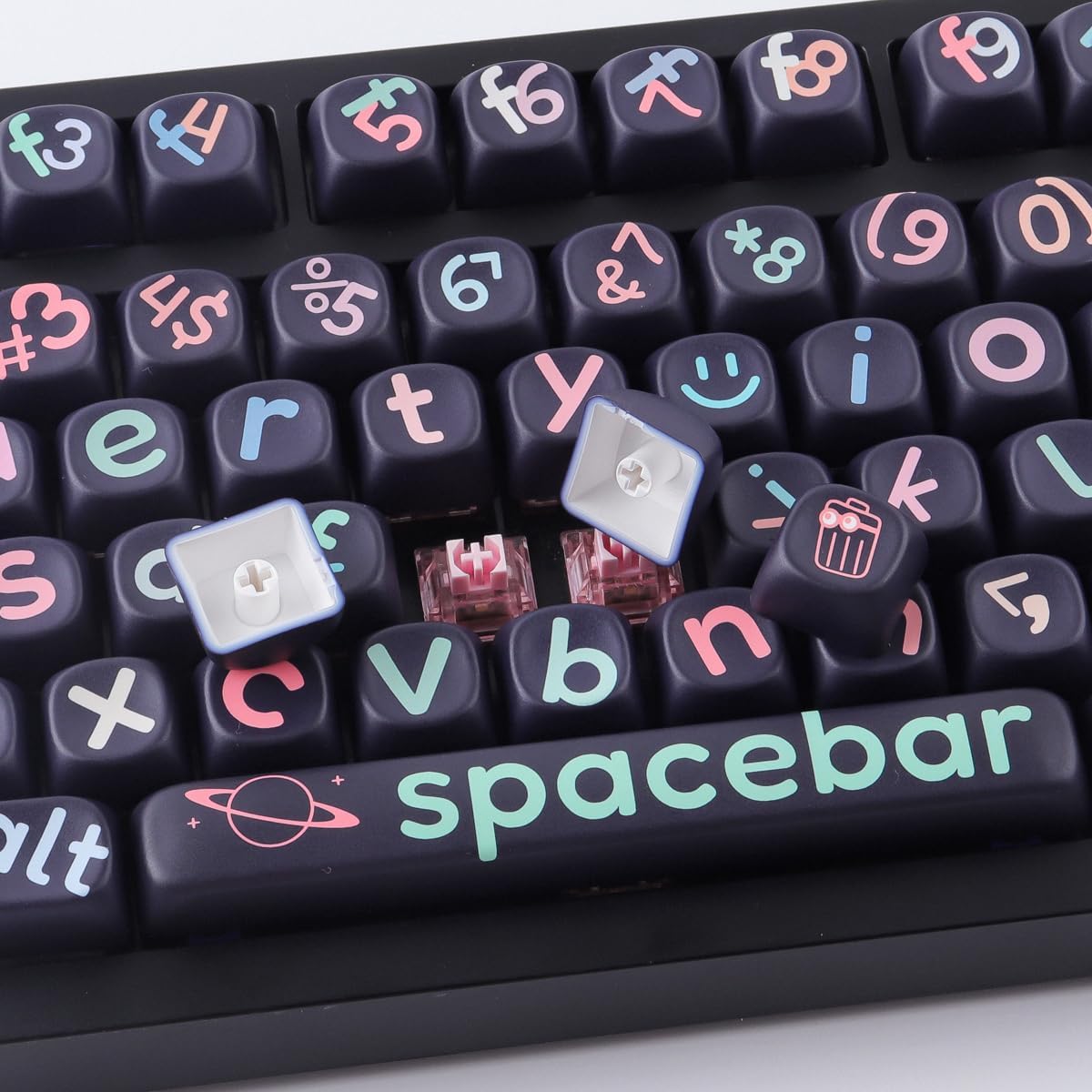 Hyekit Keycaps - MOA Profile Cute PBT Keycaps, 126 Keys Dye-Sublimation Key caps 60 65 75 100 Percent, Custom Keycap Set for Cherry MX Magnetic Switches Mechanical Keyboard