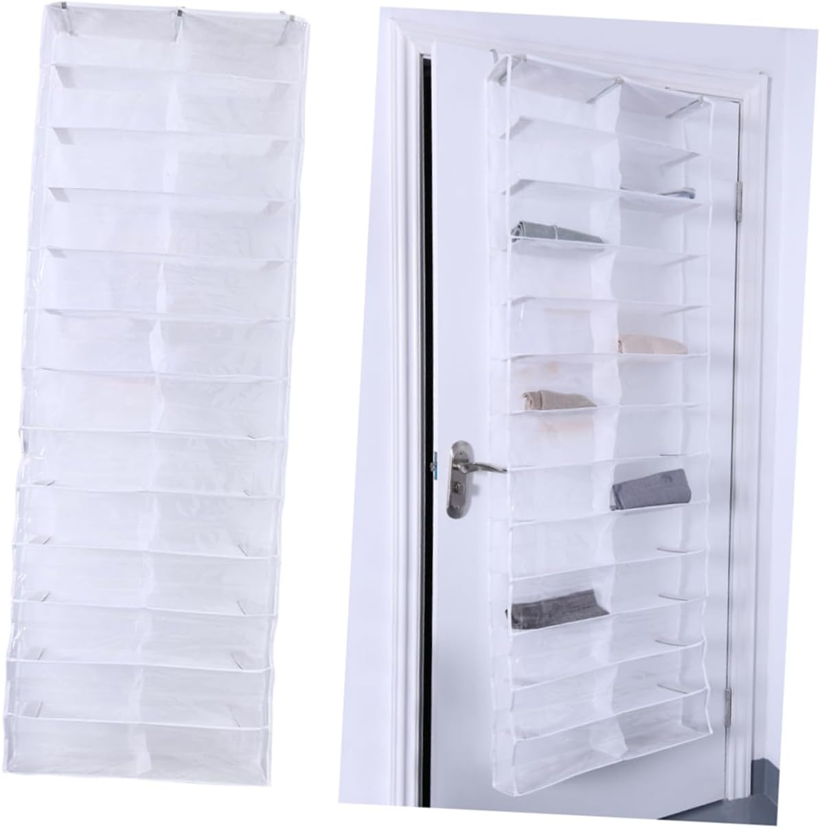 PRETYZOOM 2PCS 26-Pocket Over-the-Door Shoe Organizer Hanging Storage Rack for Closet Sturdy Fabric Shoe Holder Easy Access for Home or Apartment
