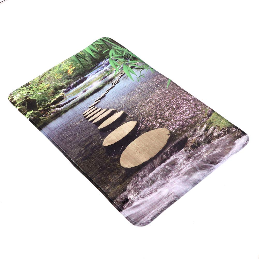 Alfombra de baño Antideslizante |Nature - Inspired Pattern Floor Carpet for Home/Kitchen/Laundry Room |Felpudo Absorbente de Agua, Lavable a máquina. (50 * 80)