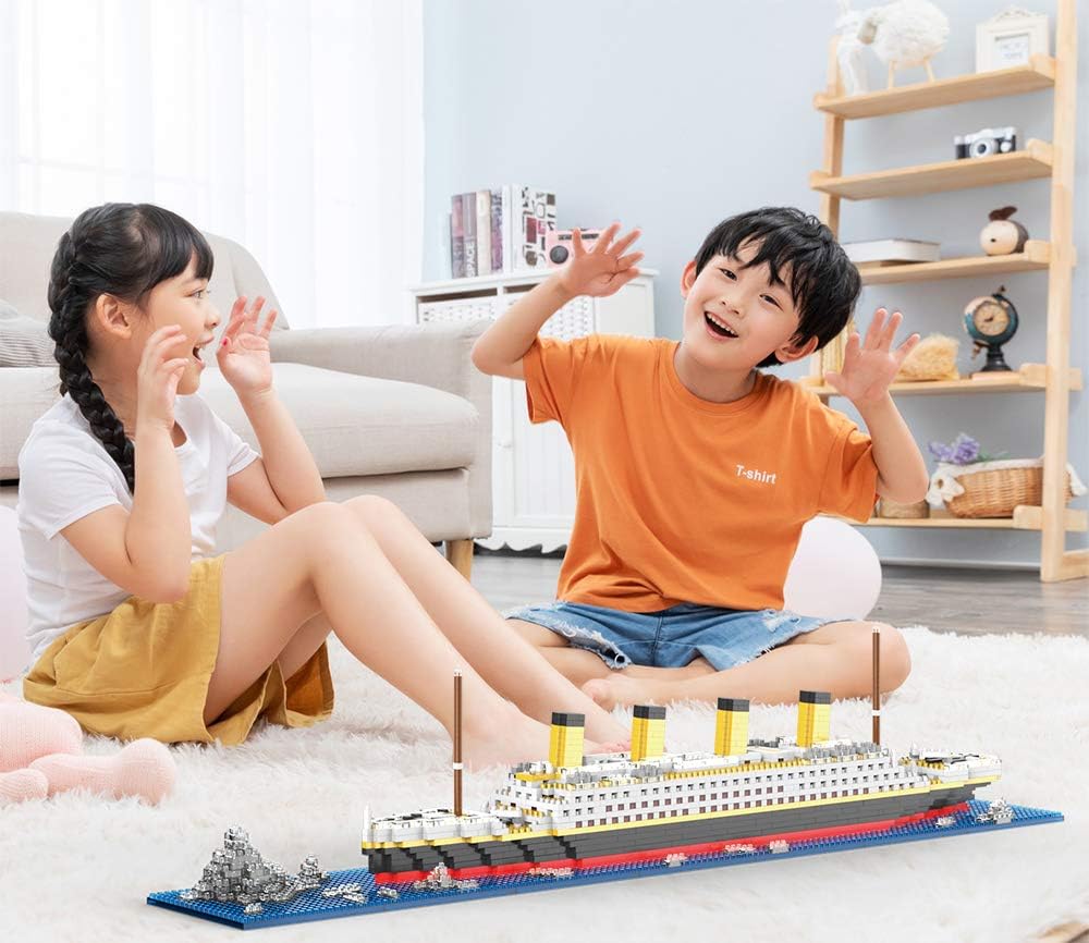 JXRLMB Titanic Ship Model Building Block Set for Adults Cruise Ship MIicro Blocks DIY Educational Toys for Kids Ages of 14+ 1872 Pieces