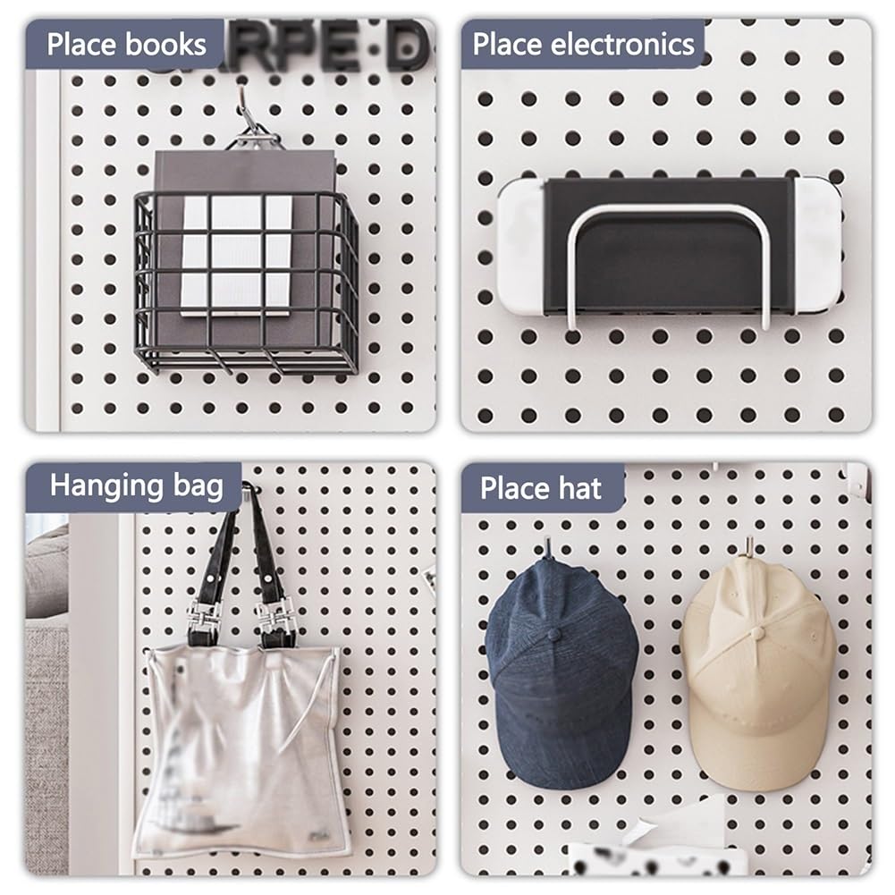 Pegboard-Wandhalterung, Display-Pegboard, Kombinations-Wand-Organizer-Set, Garagen-Pegboard-Wand-Organizer-Panel für Küche, Wohnzimmer, Büro (Farbe: Schwarz, Größe: 60 x 120 cm)
