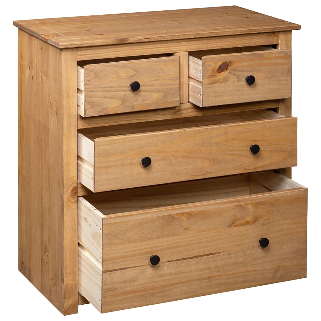 Aparador de madera maciza, 80 x 40 x 83 cm, de pino Panamá, natural, para cocina, pasillo, salón, dormitorio, rústico, resistente, ahorra espacio