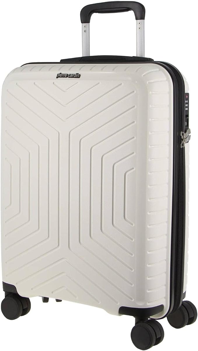 Pierre Cardin 76cm Large Hard-shell Travel Luggage TSA Suitcase/Baggage White