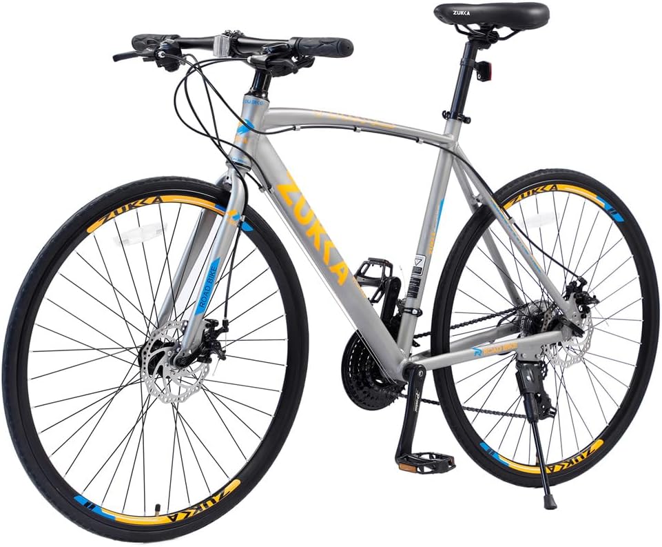 24 Speed Hybrid Bike, 700C Road Bike with Disc Brake, Comfortable City Bicycle for Adult Men Women