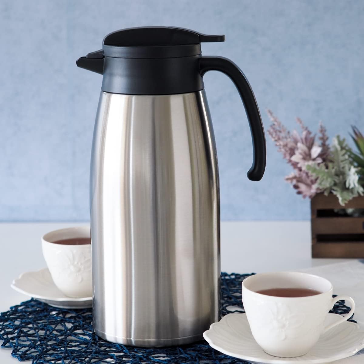 アトラス 保冷ポット 保温ポット 2.5L 圧抜き弁あり 超軽量 節電 省エネ 広口 卓上ポット ステンレスポット 魔法瓶 保温 保冷 真空断熱二重構造 コンパクト 洗いやすい シルバー AVTP-2500SV