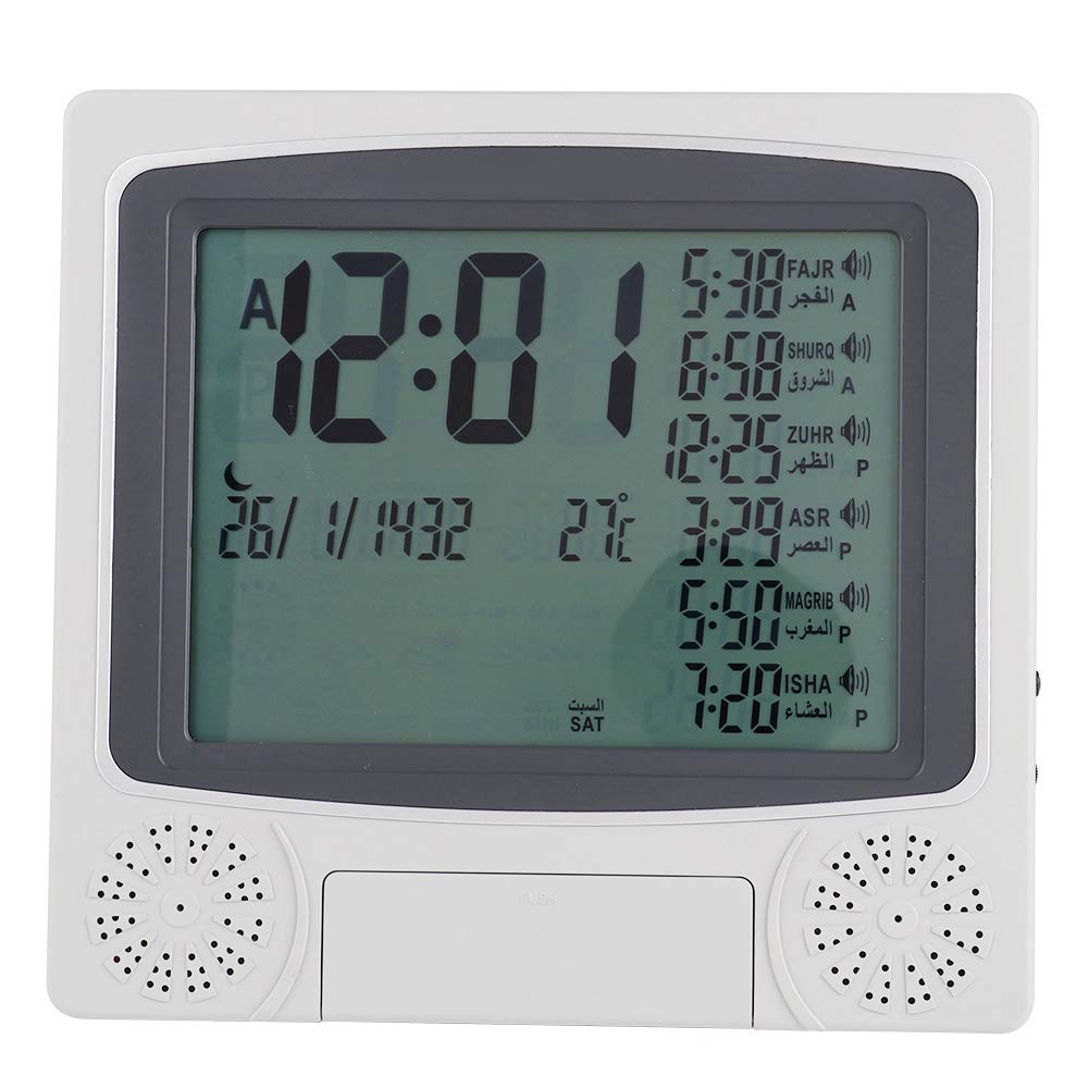 Azan Clock Prayer Timer Reloj de Mesa Digital Mulsim Prayer Alarm (Sin batería) con Lápiz