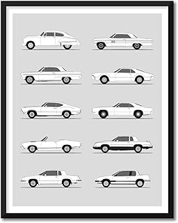 Oldsmobile Inspired Poster Print Wall Art Handmade Decor of the Best of Oldsmobile Generations History Evolution 11x14" (Unframed) Metallic Print
