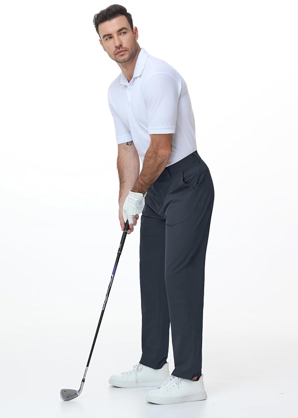 Nakvoc Men's Golf Pants Comfy Work Dress Pants Lightweight Quick Dry Casual Slack with Pockets(IronGrey L32.W40 by Nakvoc - Used condition - Image 6