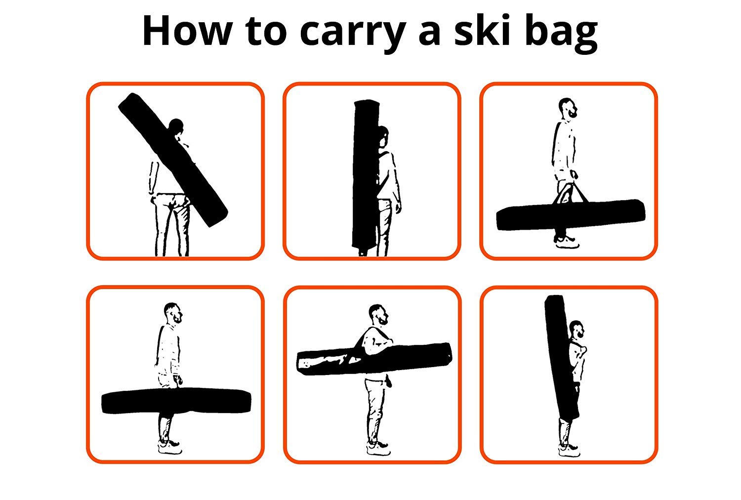 SnowSport Double sac de ski Prestige pour 2 paires de skis et bâtons de ski - Rembourrage très épais