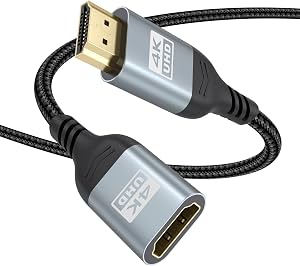 Cable Extensor HDMI 6m, 4K@60Hz Extensor HDMI Macho a Hembra | Cable de Extensión 6m (4K, 2K, 1080P, ARC, HDR) Compatible con Laptop, HDTV, Monitor, Roku, Fire TV Stick, Xbox, PS5